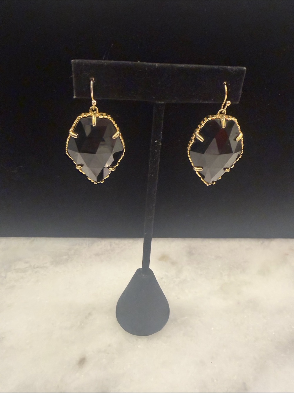 Kendra Scott Black and Gold Corley Earrrings